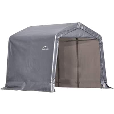 ShelterLogic Grey Steel Framed Peak Storage Shed
