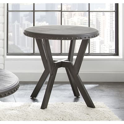 Steve Silver Avilla Grey Metal Round Industrial-style Side Table