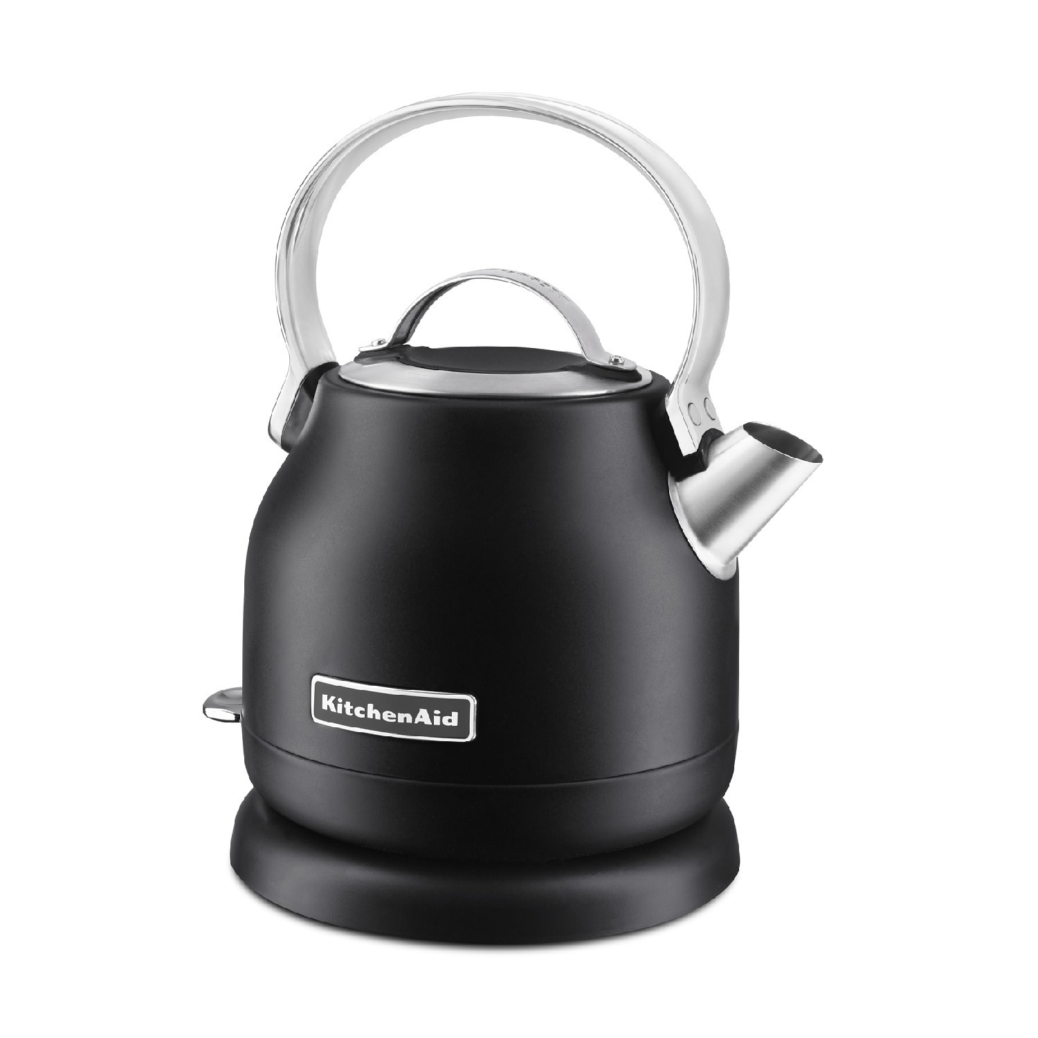 MegaChef 1.8 Liter Half Circle Electric Tea Kettle with Thermostat in Matte Black