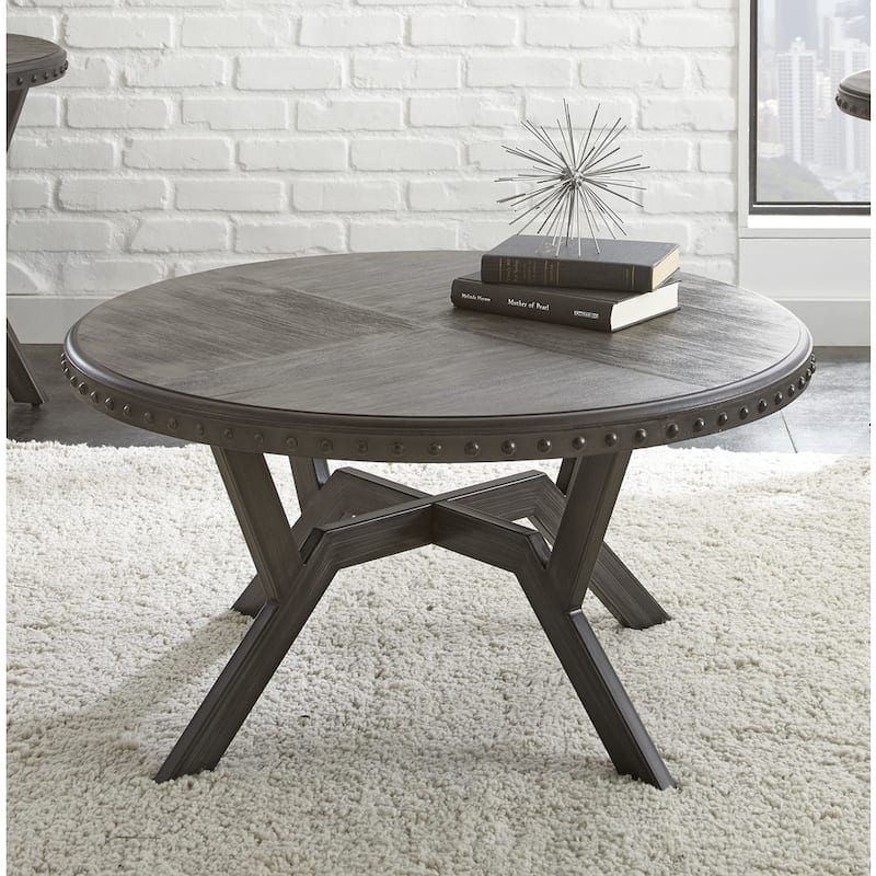 Steve Silver Avilla Grey Wood and Metal Industrial Coffee Table