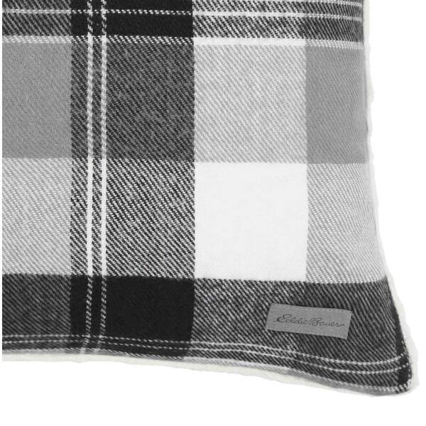 Shop Eddie Bauer Lodge Grey Plaid Throw Pillow Free Shipping On