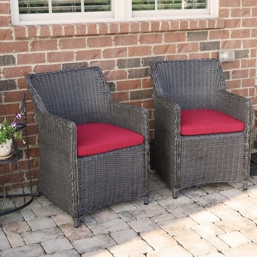 Sea Island Wicker Patio Lounge Chair Set With Red Cushion Sea Island Wicker Patio Lounge Chair
