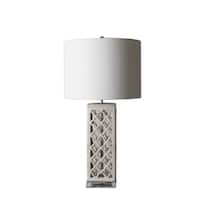 Shop 1-light White Lattice Design Ceramic Table Lamp ...