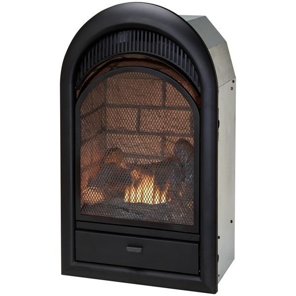 Duluth Forge Dual Fuel Ventless Fireplace Insert - 15,000 BTU, T-Stat, Brick Liner - Model FDF150T