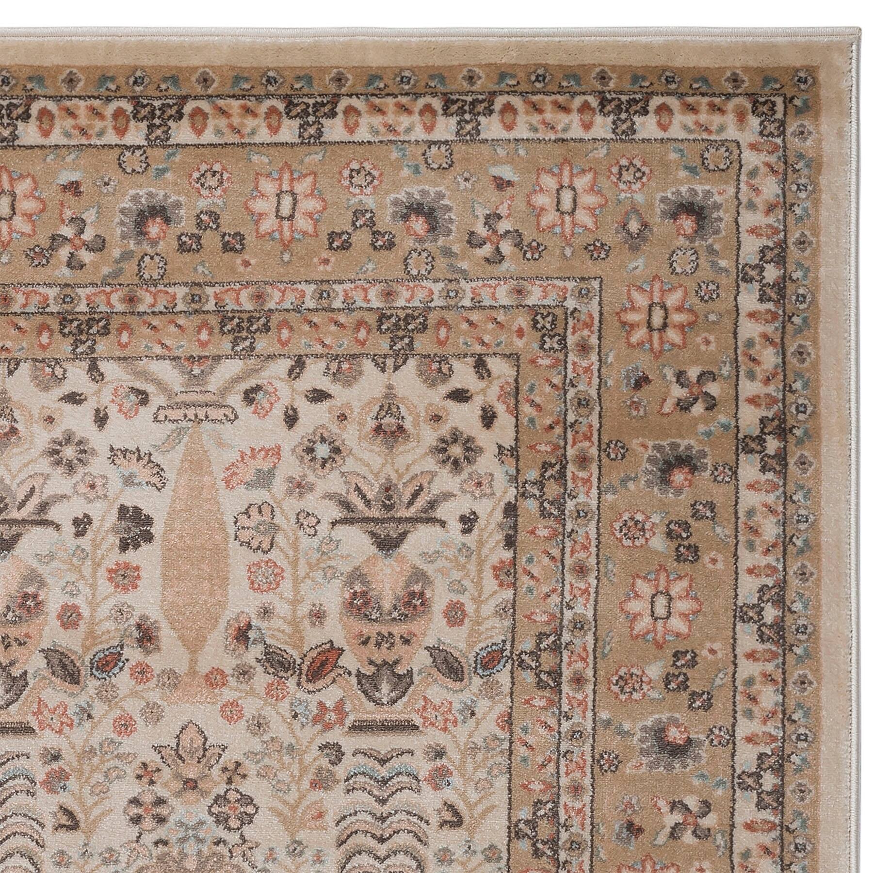Admire Home Living Gallina Traditional Oriental Pattern Area Rug Bed