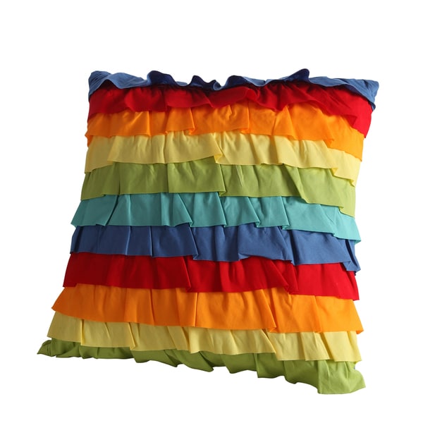 Fiesta Baja Cotton 18-inch Ruffled Decorative Throw PIllow