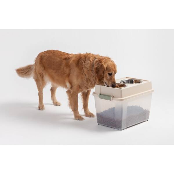 Shop Iris Large Elevated Pet Feeder With Airtight Storage