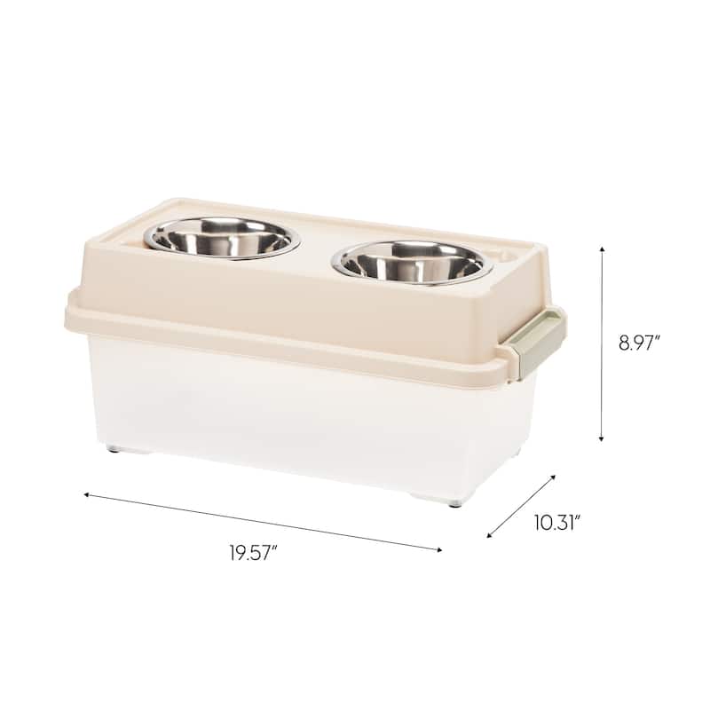 IRIS Medium Elevated Pet Feeder with Airtight Storage