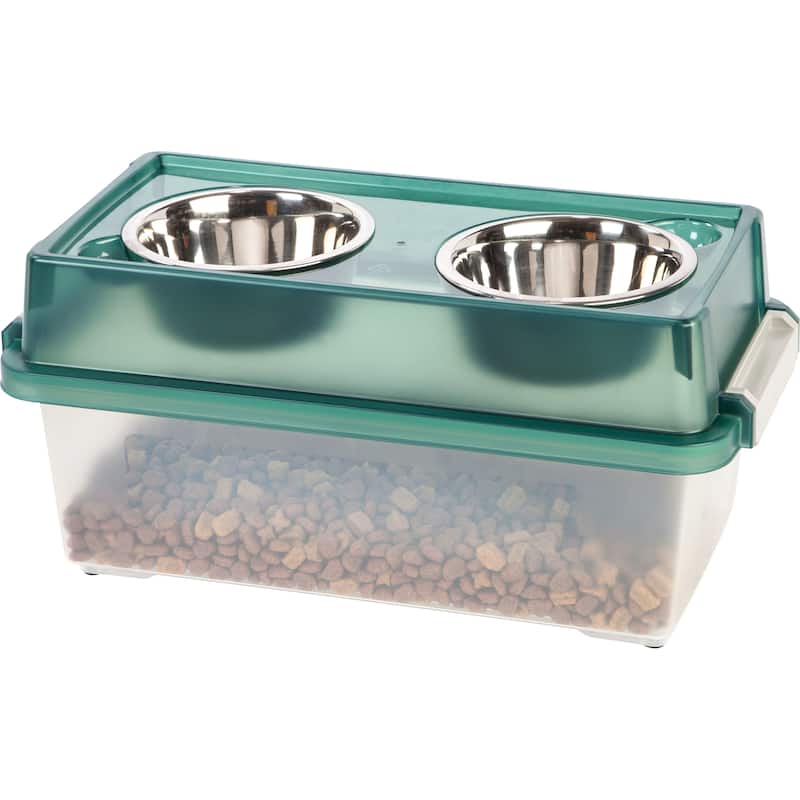 IRIS Medium Elevated Pet Feeder with Airtight Storage