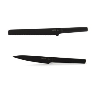 Ron 2pc Cutlery Set: Bread & Utility, BLK