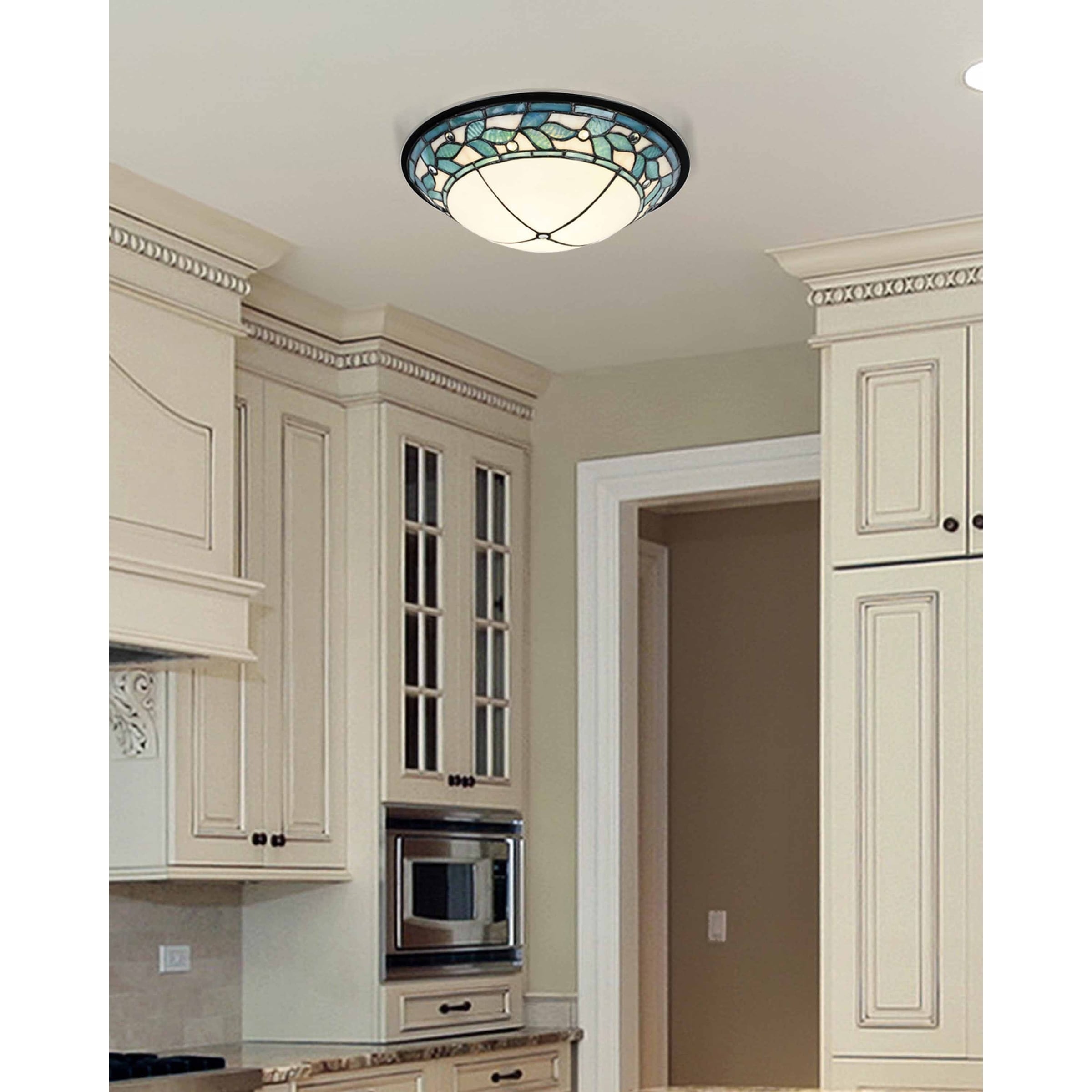 Shop Springdale 15 W Green Leaves Dome Led Flush Mount On Sale