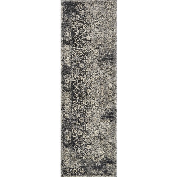 Shop Brently Black/ Ivory Runner Rug 2'5" x 7'7" Runner On Sale