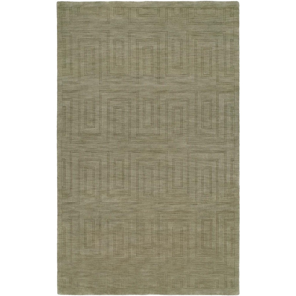Echo Stone Olive Wool Handmade Area Rug