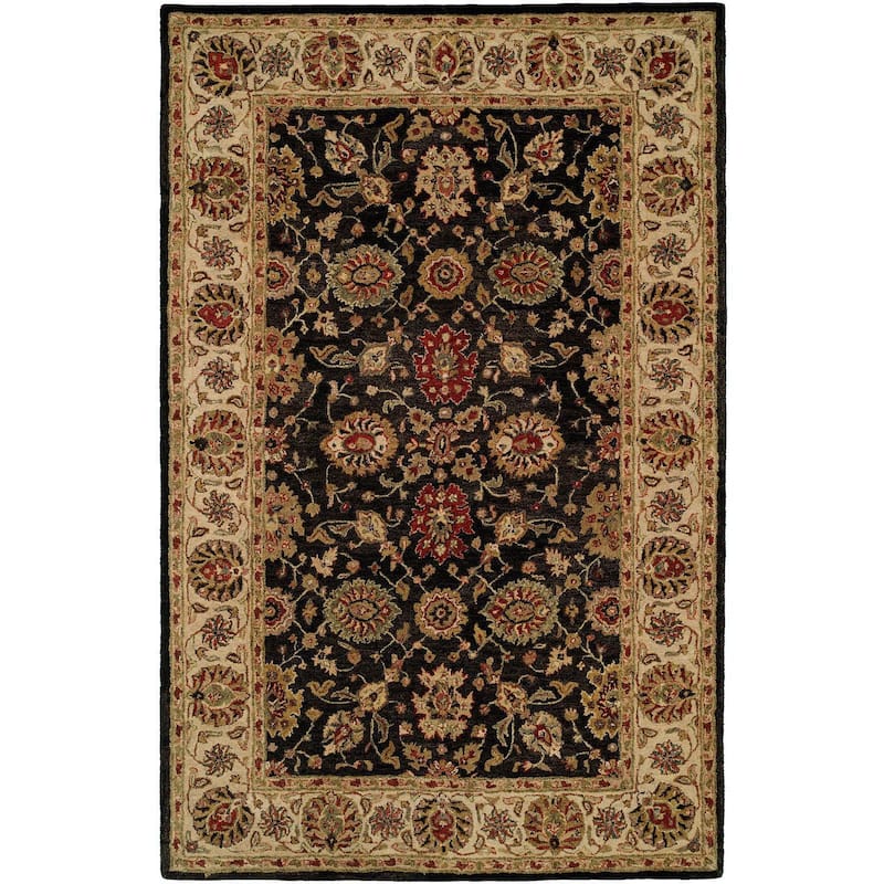 Empire Black/Ivory Wool Hand-tufted Area Rug