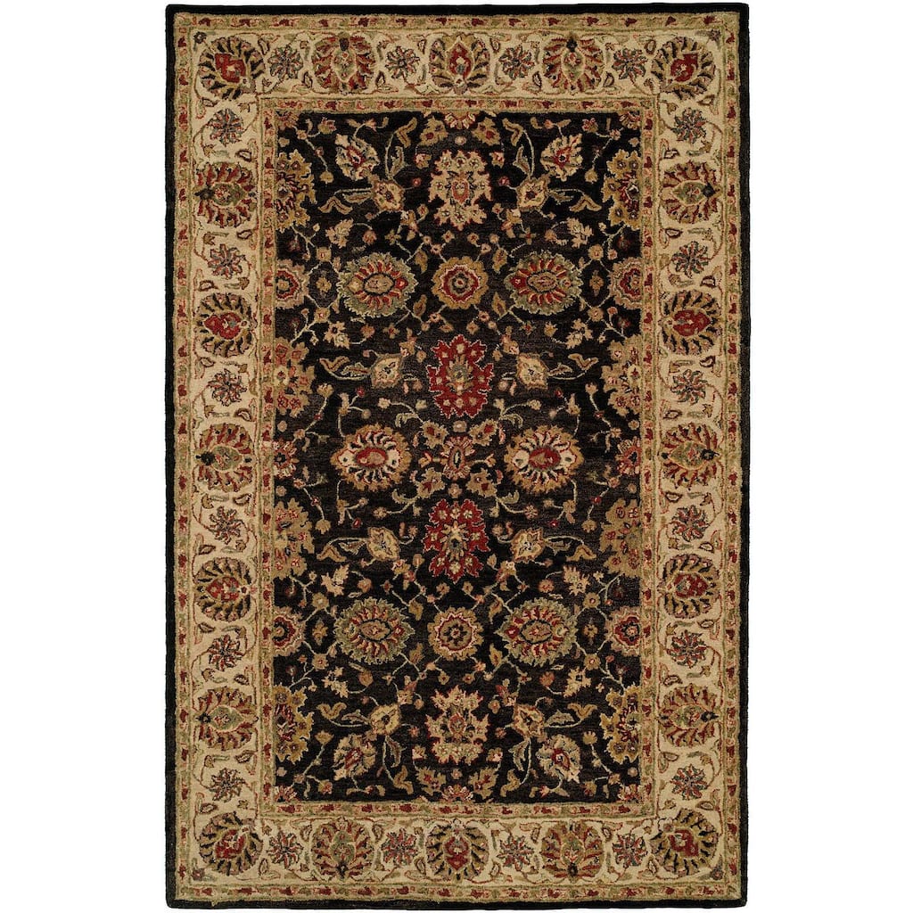 Empire Black/Ivory Wool Hand-tufted Area Rug