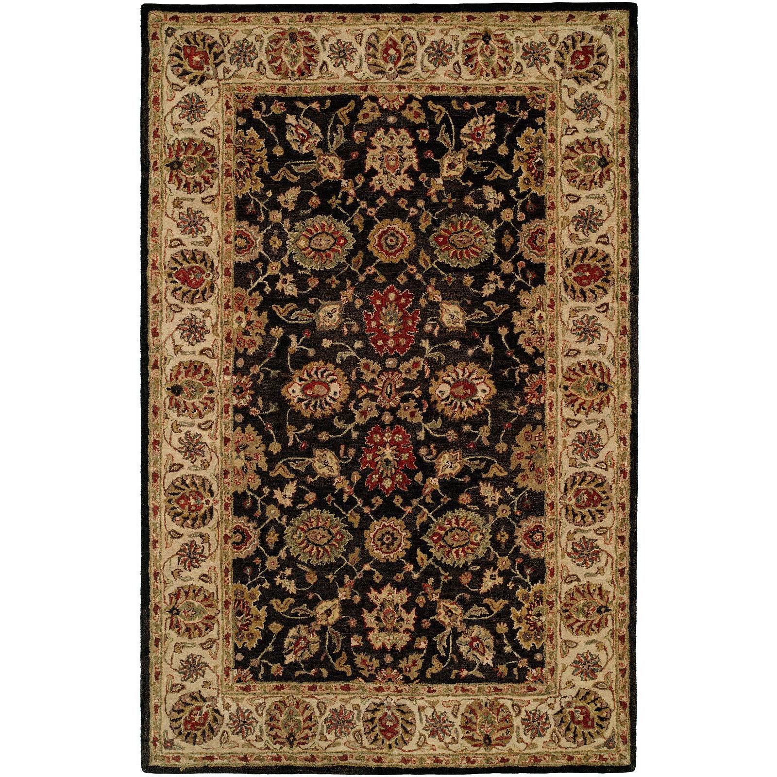 KALATY Empire Black/Ivory Wool Hand-tufted Area Rug