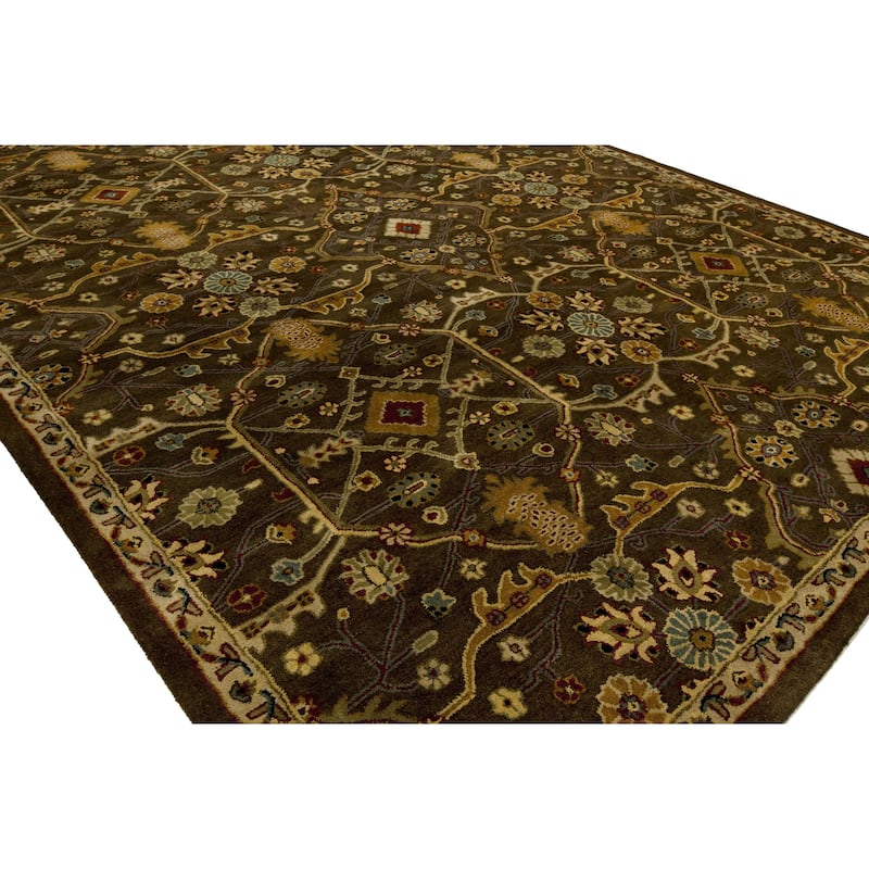 Empire Chocolate Wool Hand-tufted Area Rug
