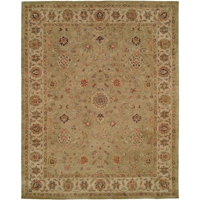 Empire Green/Ivory Hand-tufted Area Rug