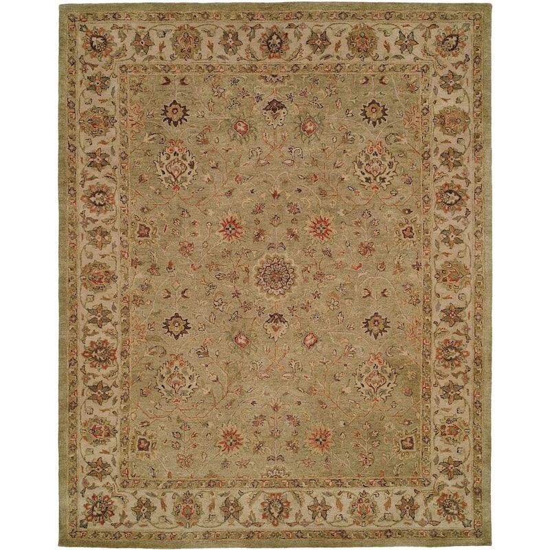 Empire Green/Ivory Hand-tufted Area Rug