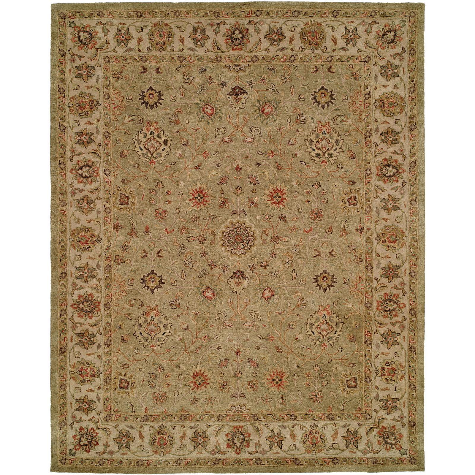 KALATY Empire Green/Ivory Hand-tufted Area Rug