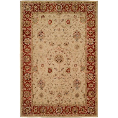 Empire Ivory and Rust Hand-tufted Area Rug