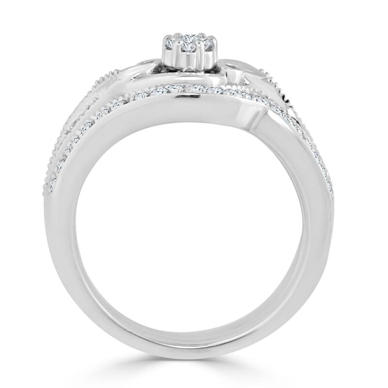Auriya 1/4ct Round Diamond Engagement Ring and Wedding Band Set 14k Gold
