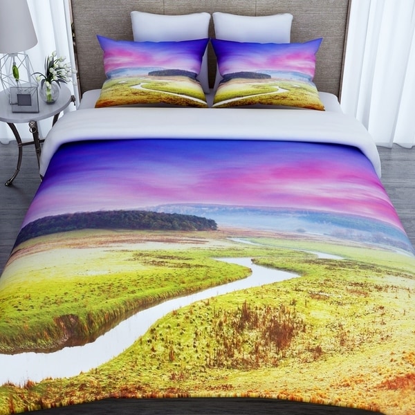 3d Printed Flowing River Cotton Duvet Cover With 2 Pillowcases