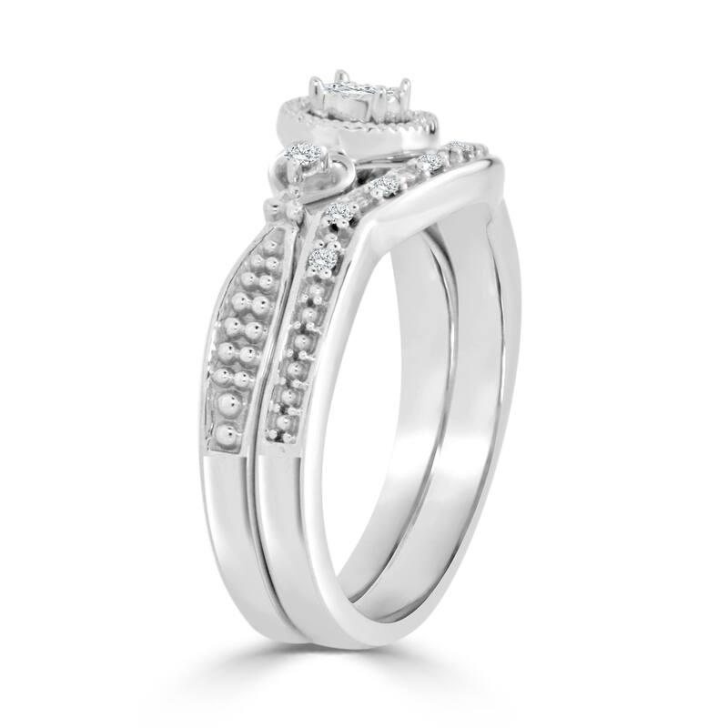 14k Gold Round 1/4ct TDW Diamond Engagement Ring Set by Auriya