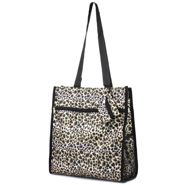 Shop Zodaca Tote Bag Leopard Lightweight All Purpose Handbag Zipper Carry Tote Shoulder Bag for ...