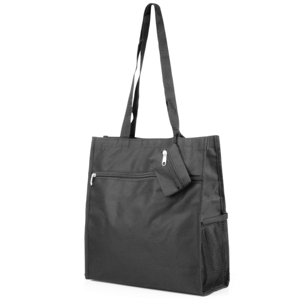 Shop Zodaca Solid Black Lightweight All Purpose Handbag Zipper Carry Tote Shoulder Bag for ...