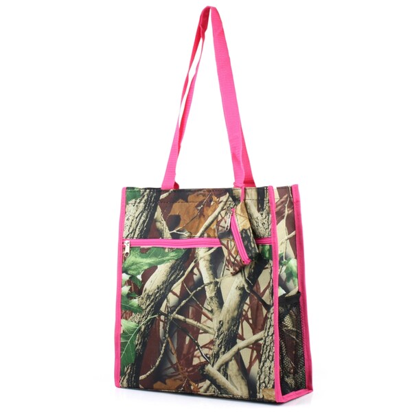 Shop Zodaca Natural Camo Pink Lightweight All Purpose Handbag Zipper Carry Tote Shoulder Bag for ...