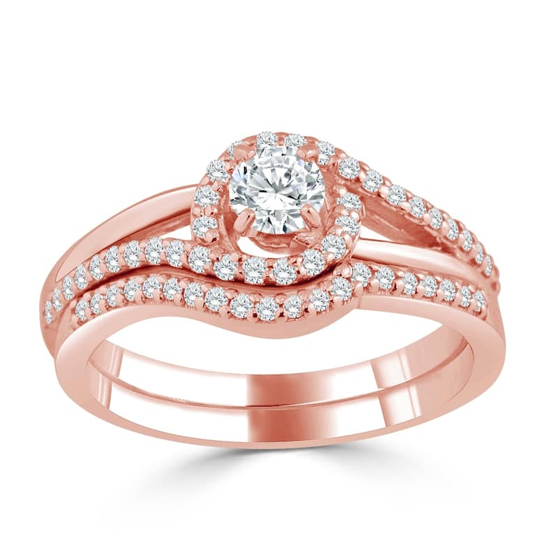 Auriya 1/2ctw Round Diamond Engagement Ring Set 14k Gold