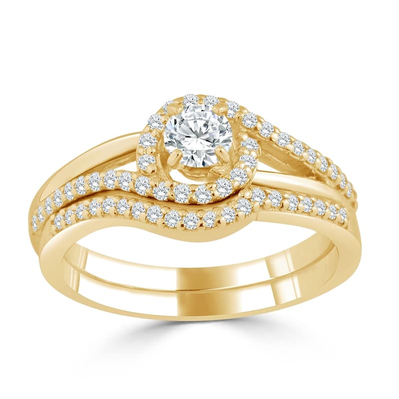 Auriya 1/2ctw Round Diamond Engagement Ring Set 14k Gold