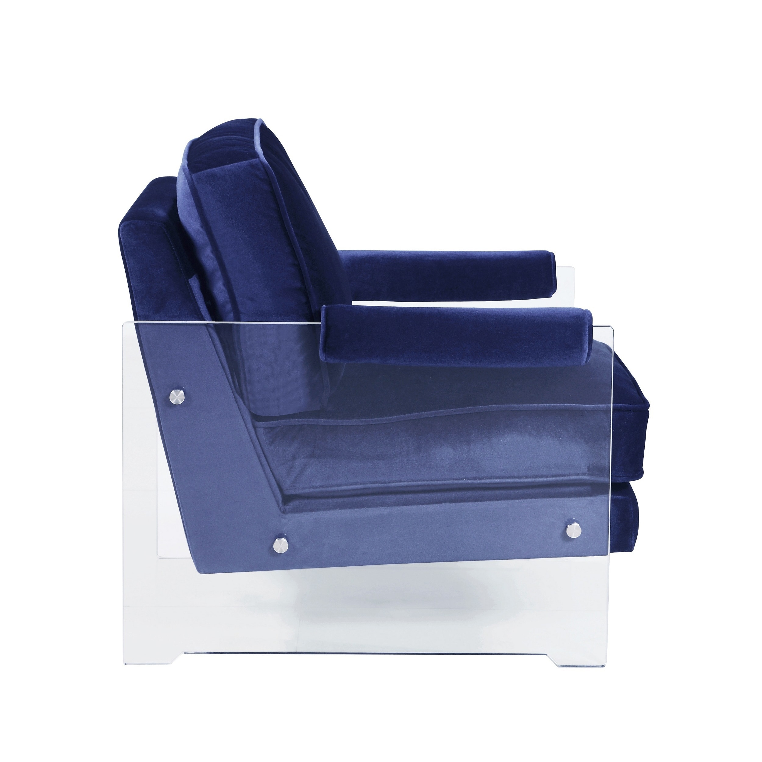Chic Home Emman Modern Clear Acrylic and Velvet Accent Chair | eBay