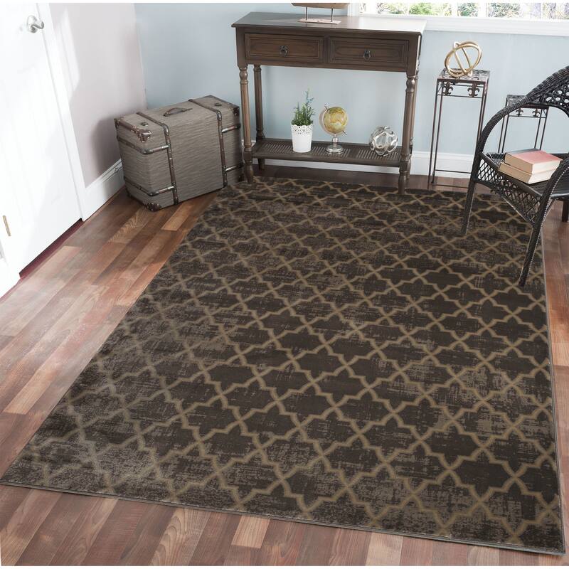 Admire Home Living Plaza Modern Contemporary Geometric Pattern Area Rug
