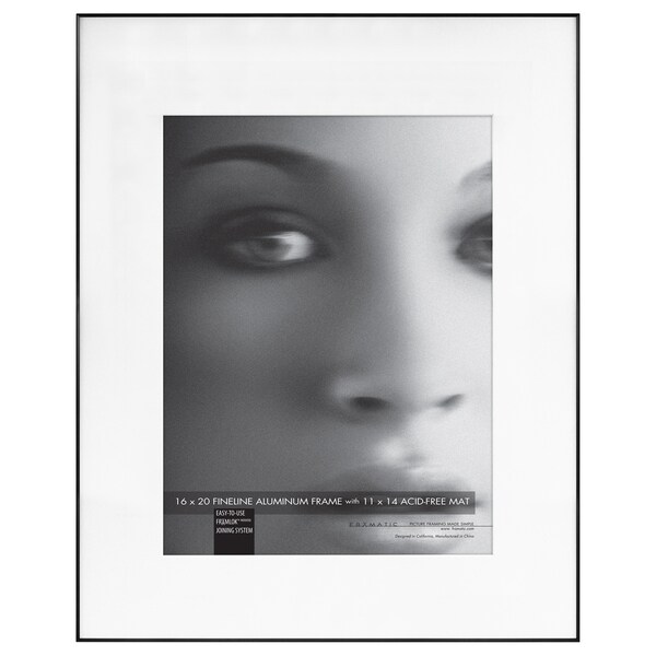 shop mcs industries fineline black metal 16 x 20 picture frame with