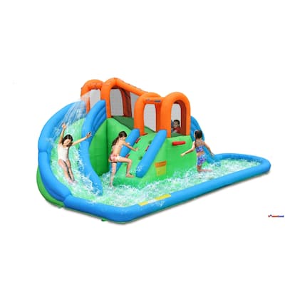 Bounceland New Island Water Slide with basketball hoop/pool