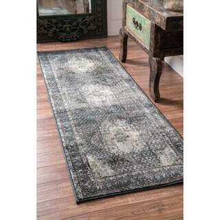 3 X 12 Runner Rugs For Less Maison Rouge Elaine Traditional Vintage Fancy Medallion Blue Runner Rug 2 8 X 12