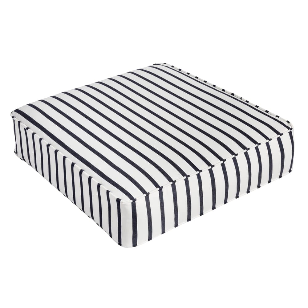 Mabley Sunbrella Lido Indigo Indoor/ Outdoor 22.5 Inch Square Corded Cushion