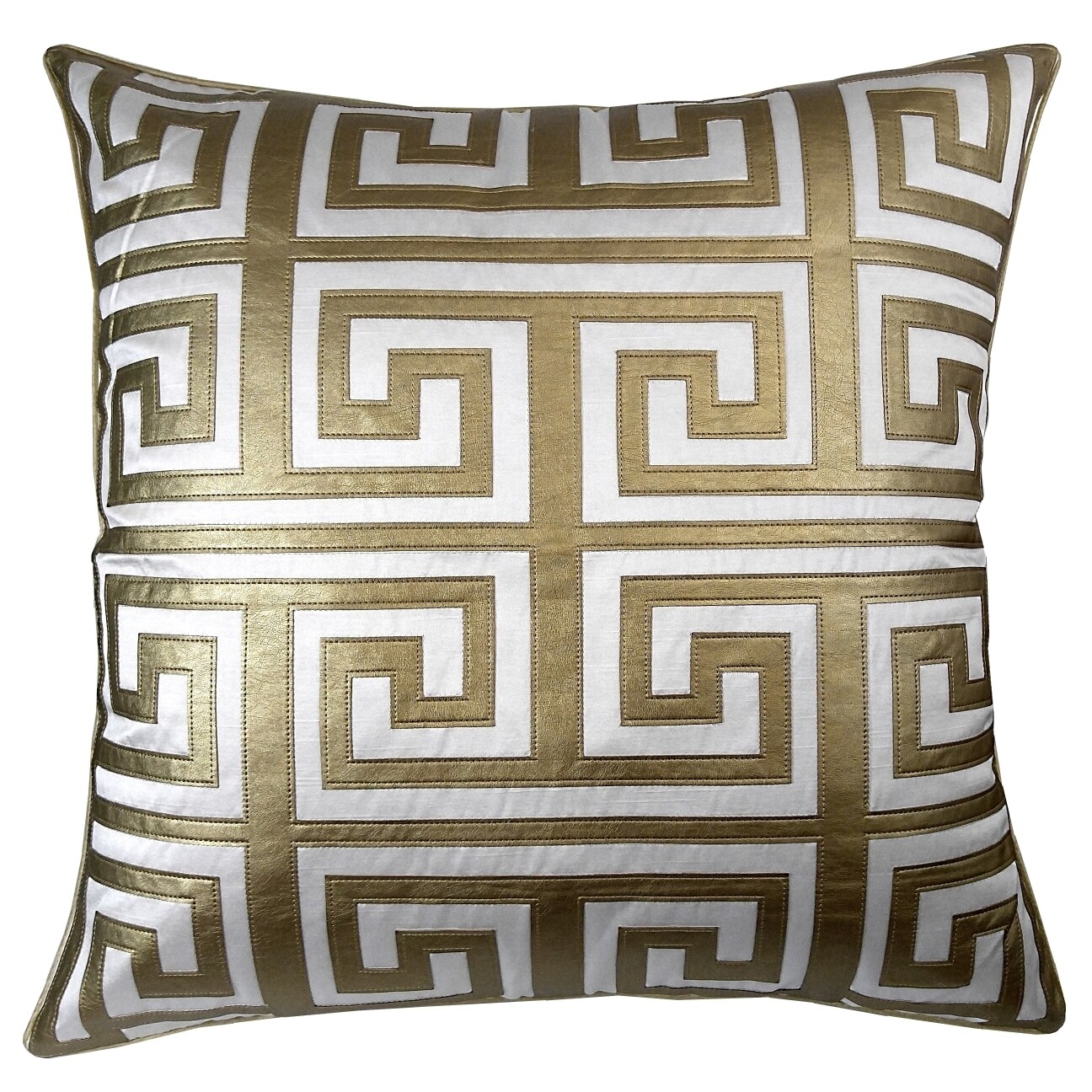 Greek Key 24-inch Metallic Throw Pillow (As Is Item) Bed Bath