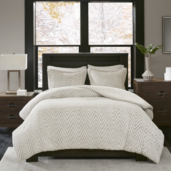 Madison Park Aurora Ivory Extra Warm Ultra Plush And Cozy Plush Down Alternative Comforter Set