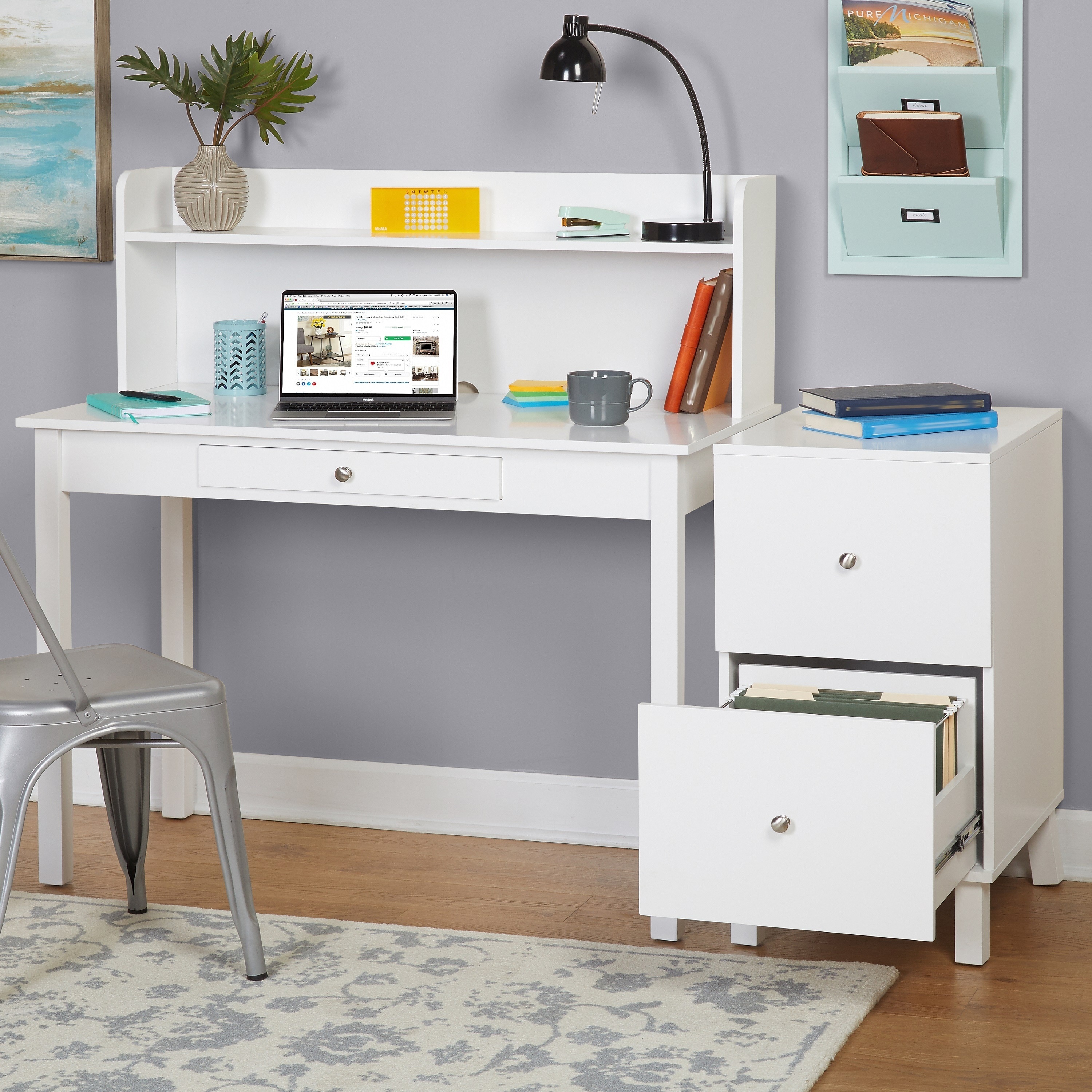 Shop Simple Living Foster Desk And Filing Cabinet Set On Sale