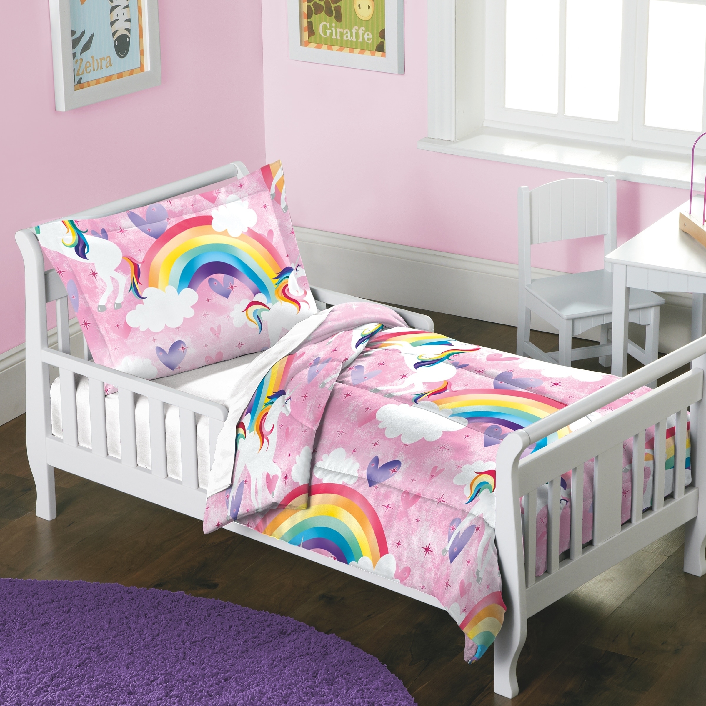 Shop Dream Factory Unicorn Rainbow 2 Piece Toddler Comforter Set
