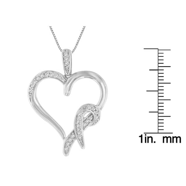 0.25Ct Round Cut Created Diamond Accent Infinity With Heart Pendant 18 In 10K White Gold Plated 4 Prongs