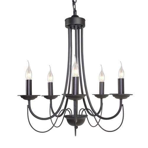 LNC Small Chandeliers 5-light Chandelier Lighting Black Ceiling Light - Chandeliers For Bedrooms by Overstock.com