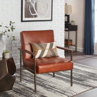 Strick & Bolton Retro Steel Tan Leather Armchair