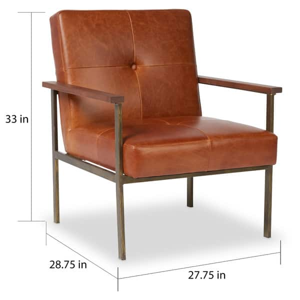 Strick & Bolton Retro Steel Tan Leather Armchair