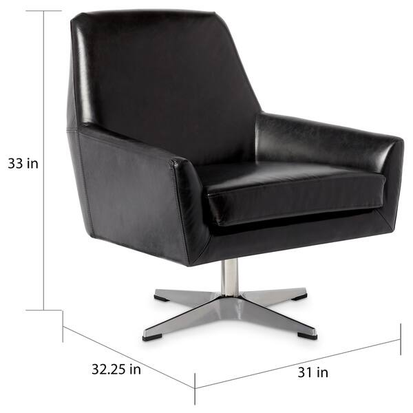 Carson Carrington Lisbon Off Black Leather Swivel Chair Overstock 17135666