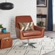 preview thumbnail 1 of 6, Carson Carrington Lisbon Saddle Leather Swivel Chair