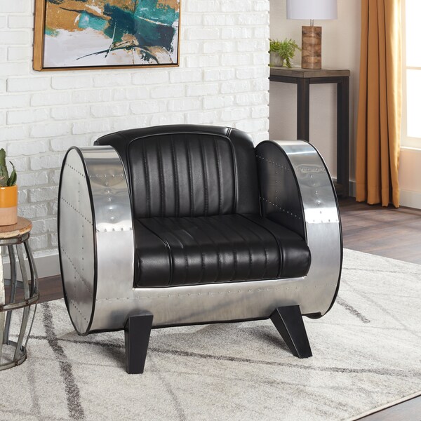 Stones Stripes Barrel Modern Black Leather Chair Free Stones Stripes Barrel Modern Black Leather Chair